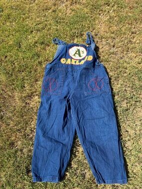 Rare Vintage MLB Oakland Athletics Overalls L